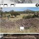A) Sky-view factor image of Plaza of the Columns showing a modern rockpile delineating the complex, rectangle indicates excavation unit along a Teo Modern alignment, B) photograph of the modern rock pile, C) photograph of excavations revealing large wall beneath modern rock pile.